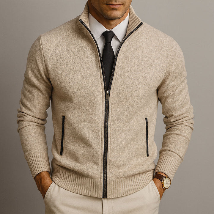Jake – Cardigan s zipem z merino vlny