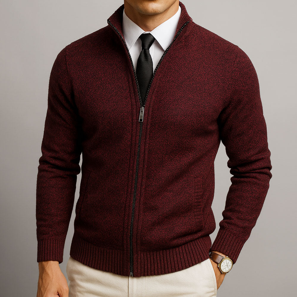 Jake – Cardigan s zipem z merino vlny